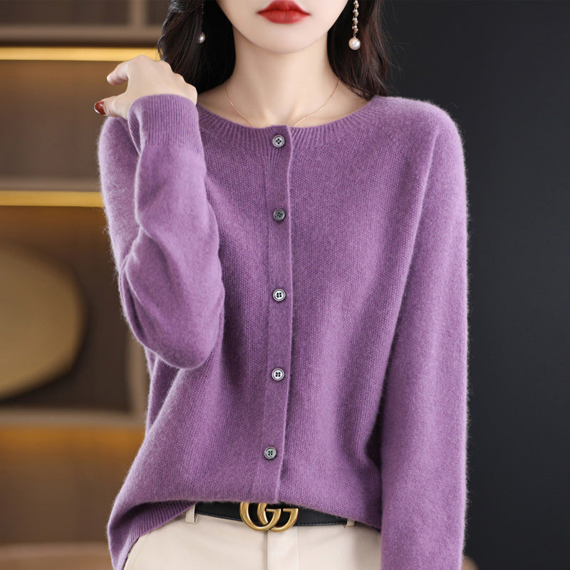 Osmanthus needle wool sweater women's knitted cardigan