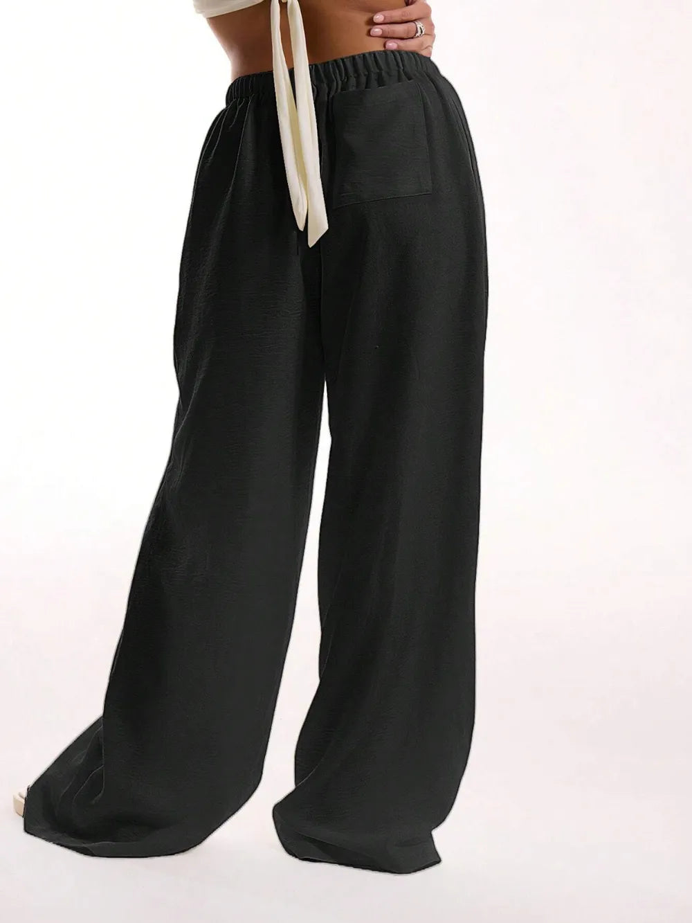 Drawstring Wide Leg Pants