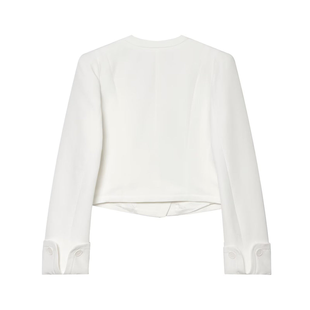 Long sleeved V-neck double breasted suit jacket