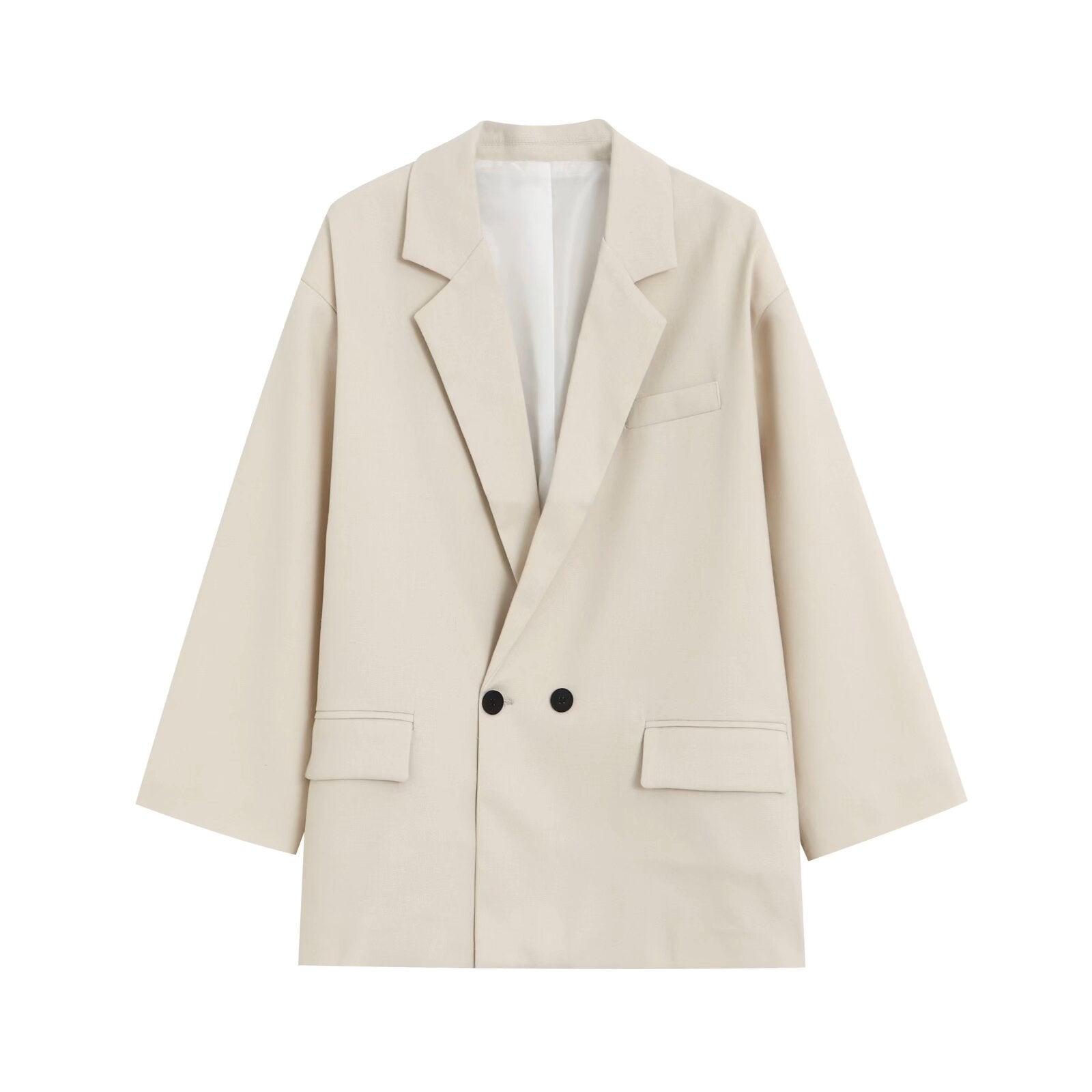 High end double breasted long sleeved suit jacket