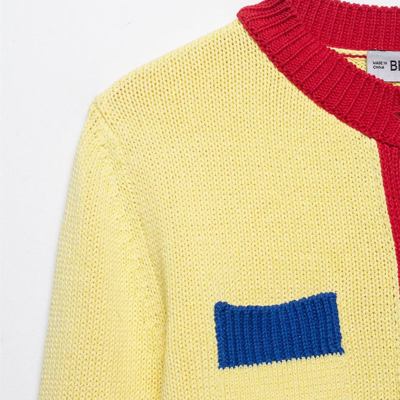 Street Versatile Color blocked Knitted Jacket