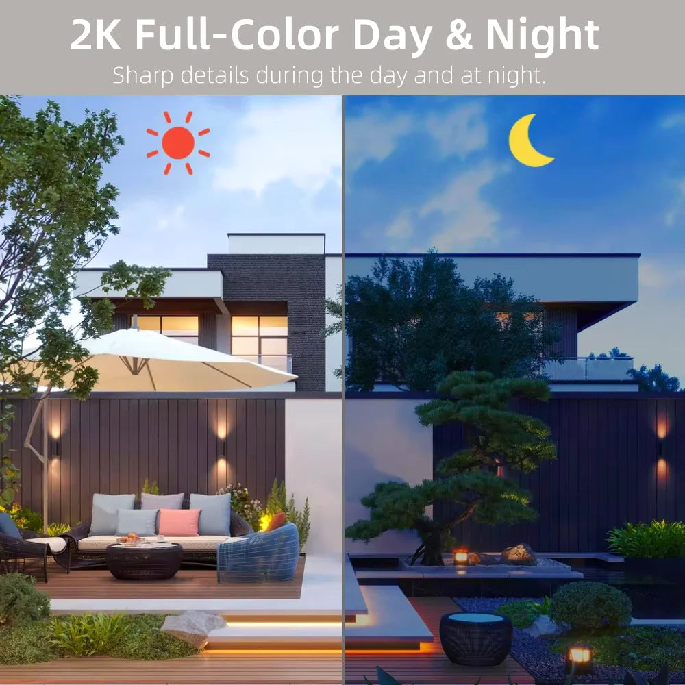Outdoor 6MP Dual Lens WIFI Security Camera Two Way Audio AI Auto Tracking Waterproof Color Night Vision Wireless PTZ Wide Angle