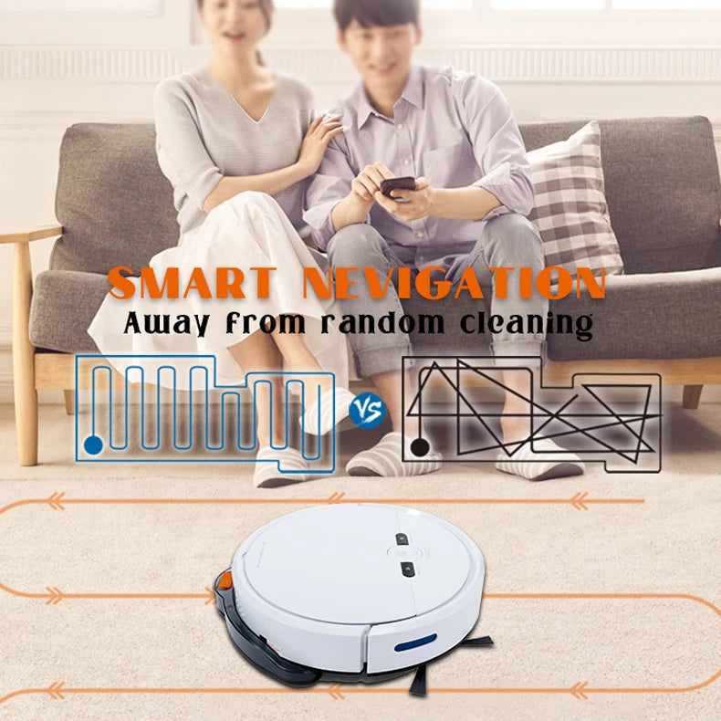 Robot Vacuum Cleaner with Mop – Self-Charging, Strong Suction, 4400mAh