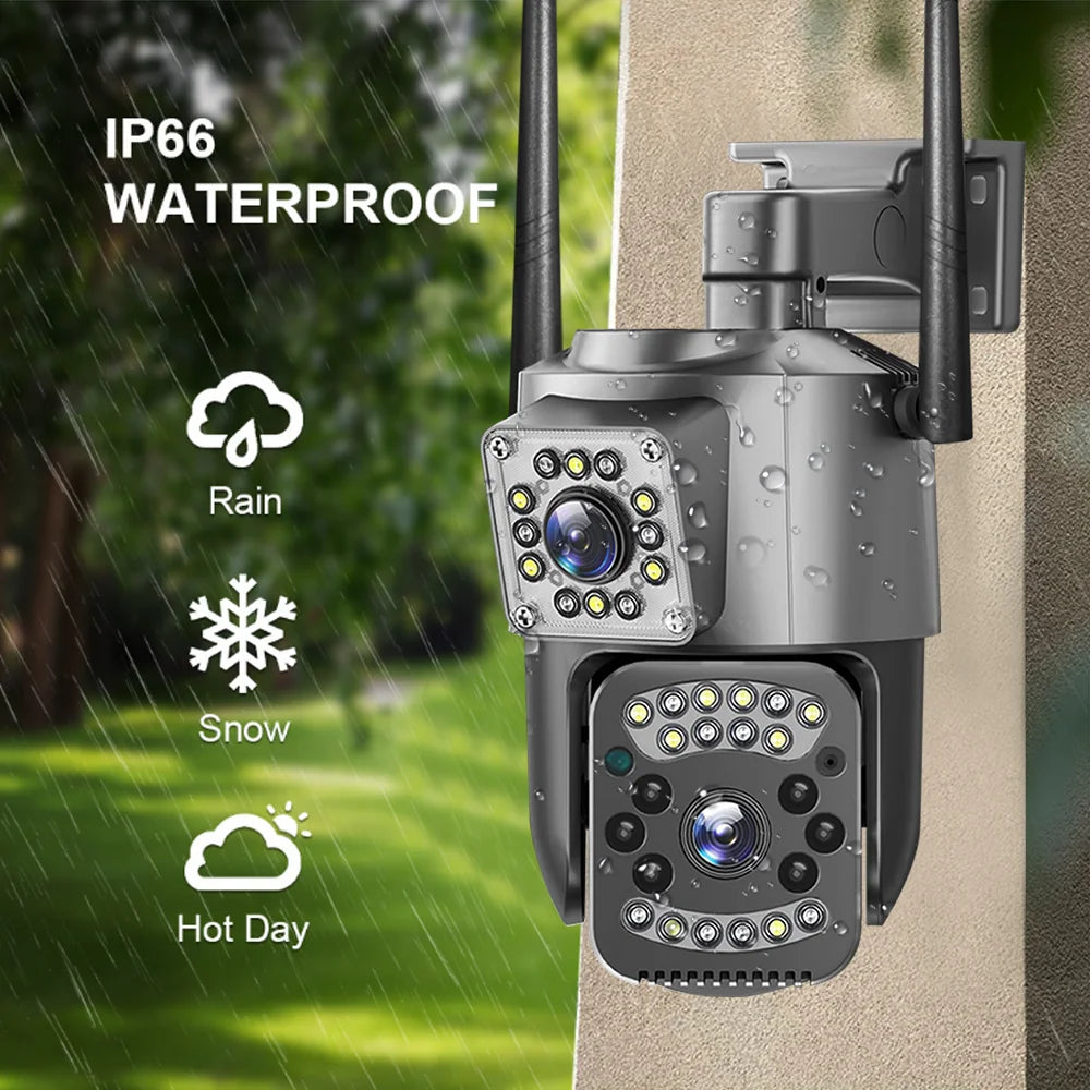 Smart Home Wireless WiFi Dual Lens Indoor Outdoor Security Camera 4MP V380 Pro WiFi IP PTZ Bullet CCTV Network Camera