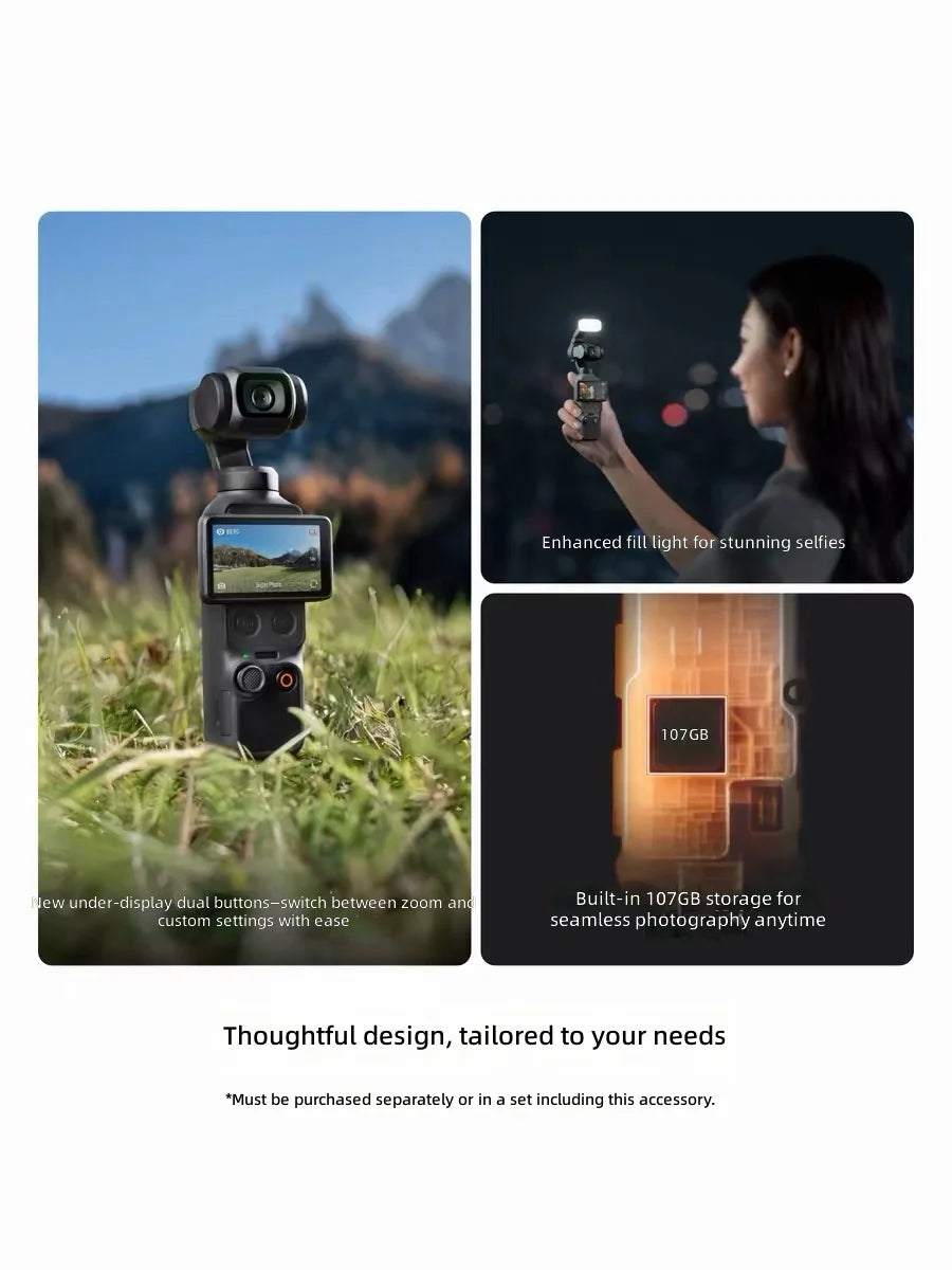 Pocket 4 Handheld 3-Axis Gimbal Camera 4K 240fps 37MP Photos 10-bit D-Log ActiveTrack 7.0 for Vlogging & Action Shooting