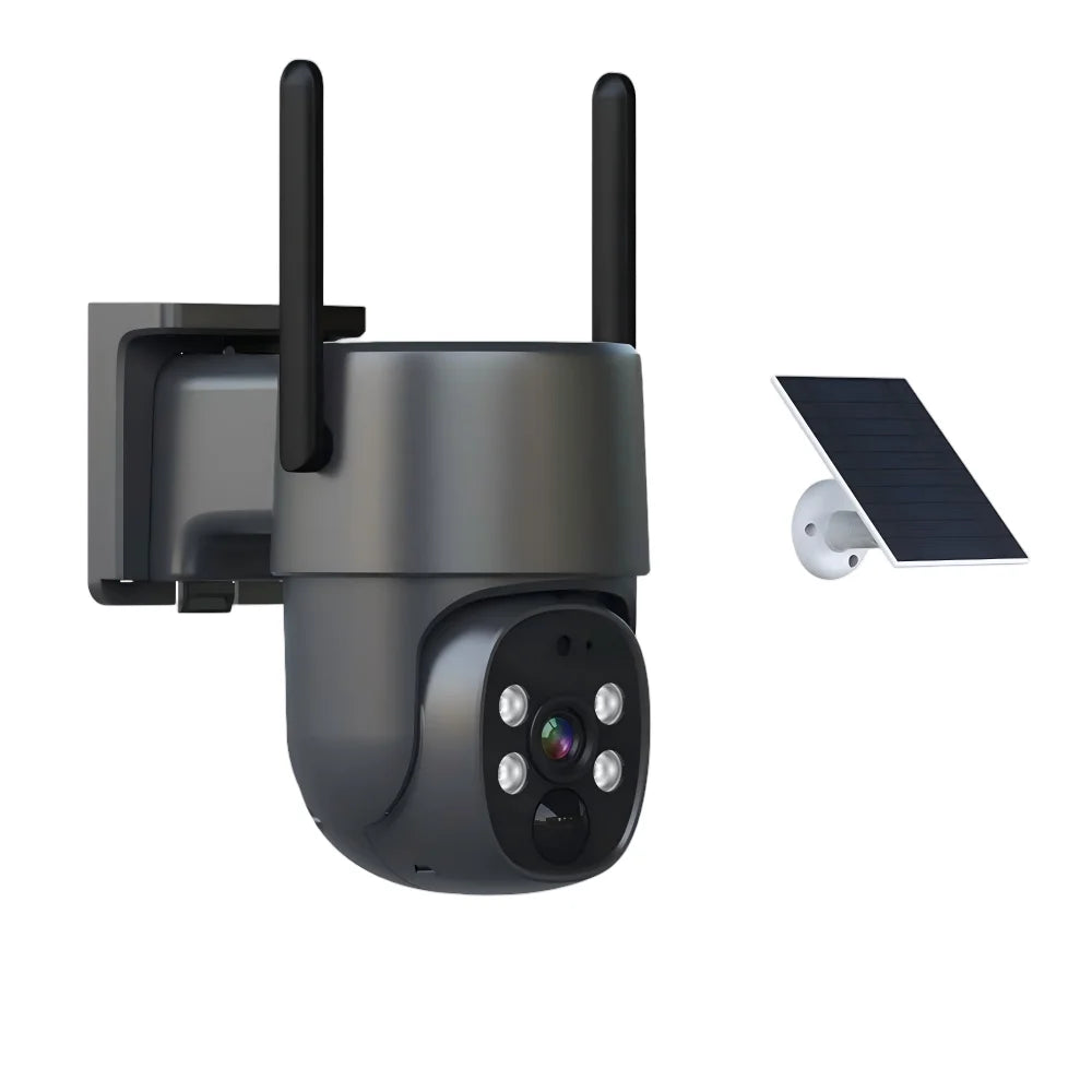 Wireless Security Camera with 3W Solar Panel and 3Pcs 18650 Lithium Battery Power Support Cloud and TF Card Local Storage