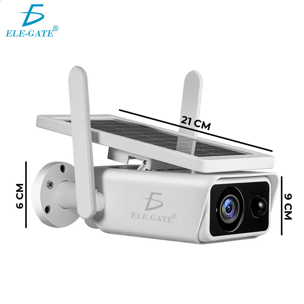 Ele-Gate Solar Camera 2MP Full HD Wireless Surveillance CMOS Sensor Cloud Solar Panel IP65 Waterproof Outdoor Security Camera