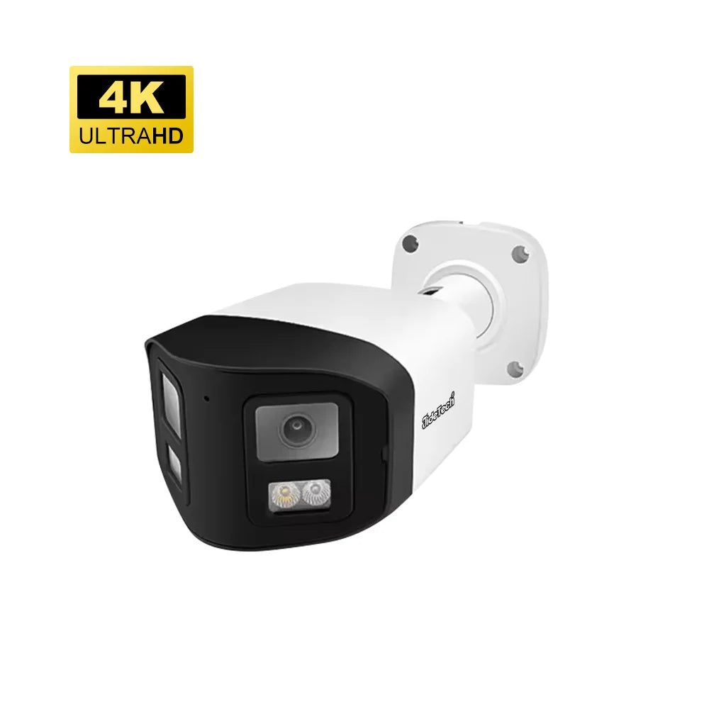 JideTech 8MP 4K Resolution Binocular Stitching CCTV Security Camera Dual Light Sourse Night Vision Max Support 512GB TF Card