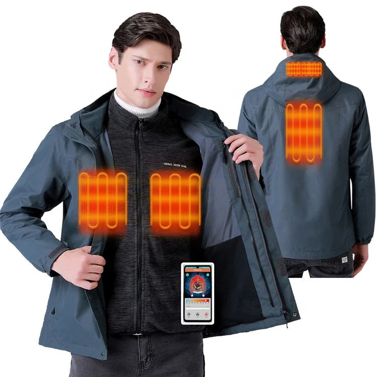 Men's Battery Heated Jacket – 3 Heat Levels, Lightweight Winter Coat