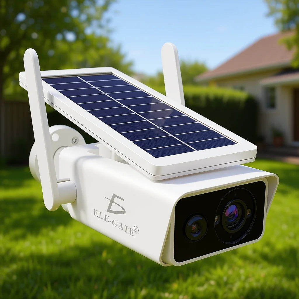 Ele-Gate Solar Camera 2MP Full HD Wireless Surveillance CMOS Sensor Cloud Solar Panel IP65 Waterproof Outdoor Security Camera