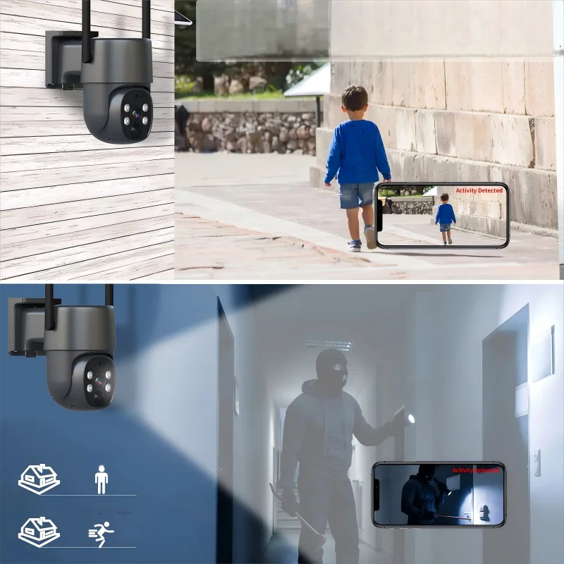 Wireless Security Camera with 3W Solar Panel and 3Pcs 18650 Lithium Battery Power Support Cloud and TF Card Local Storage