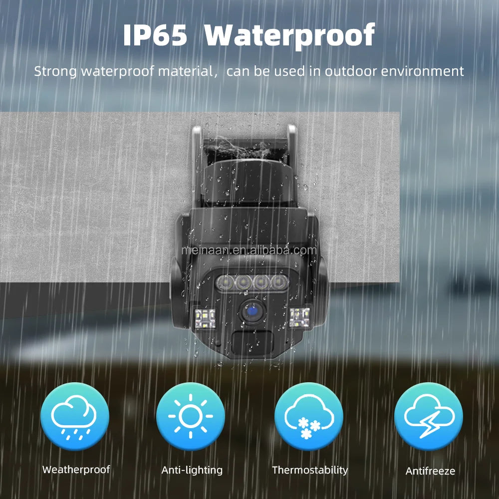 3MP 2K Floodlight WiFi Home Smart Outdoor Wireless Camera 360 IP PTZ Tuya Smartlife WiFi CCTV Network Security Camera