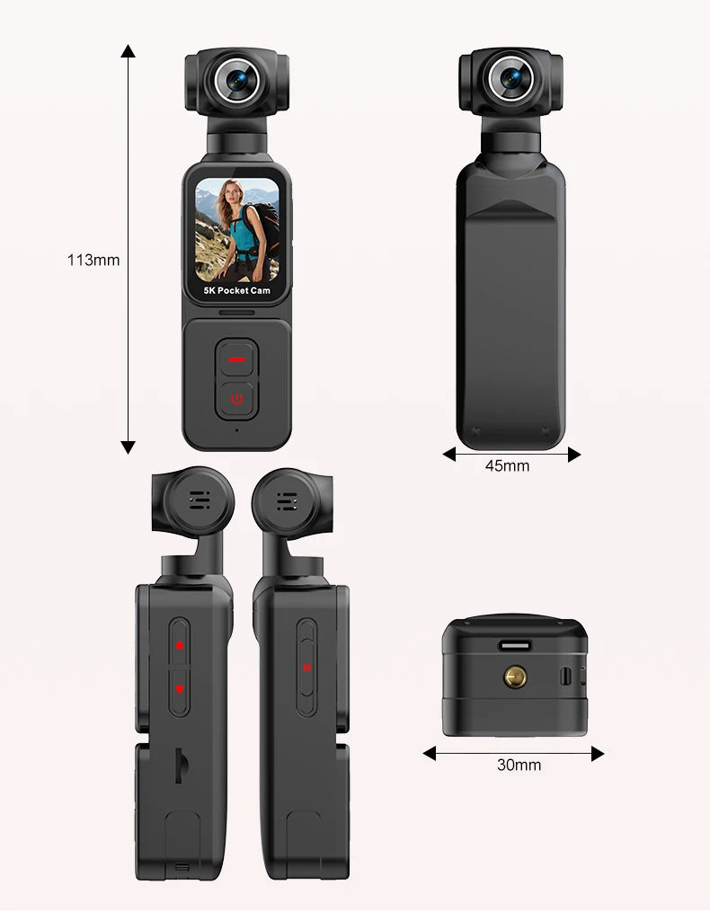 New 24MP 5K Ultra HD Thumb-Sized Action Digital Camera with WiFi 1080p HD CMOS Sensor MicroSD Storage