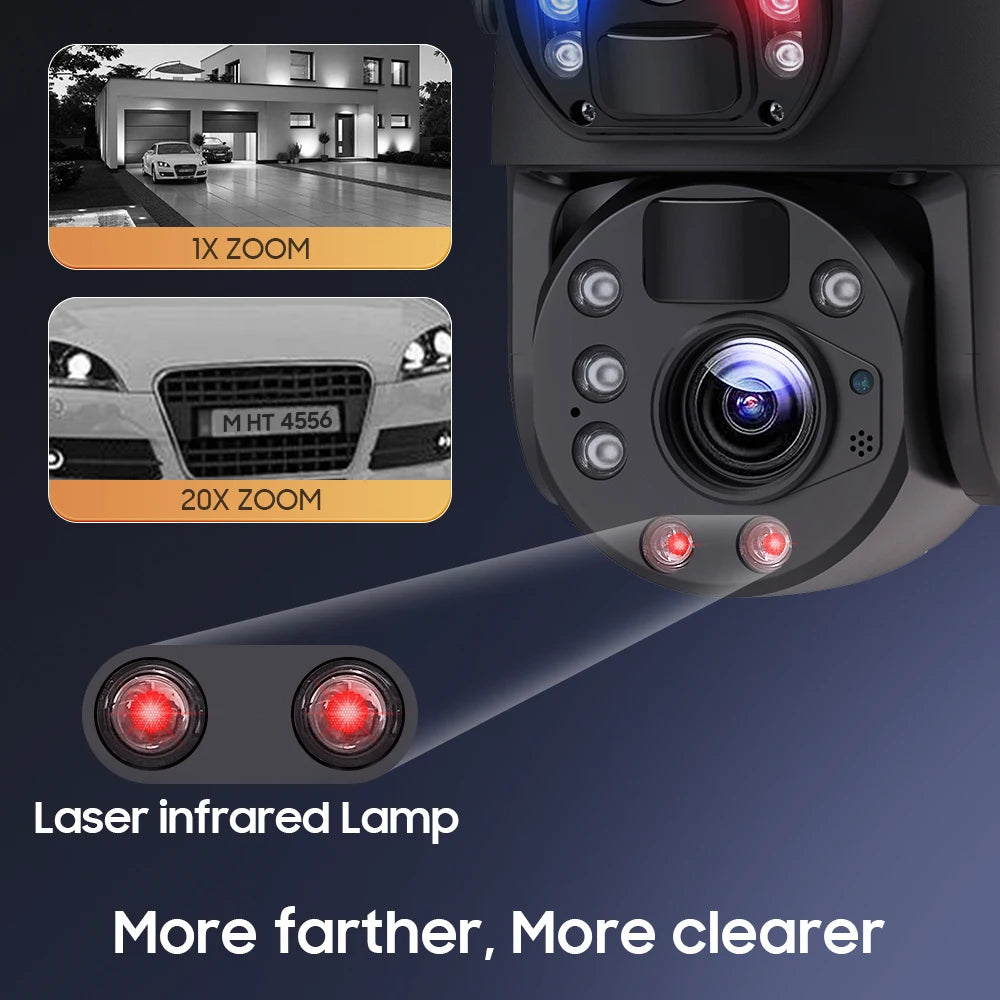 AOV AI Tracking Solar Security Camera 20X Zoom 4G Outdoor PTZ CCTV with Human Detection Wide Angle Night Vision SD Card