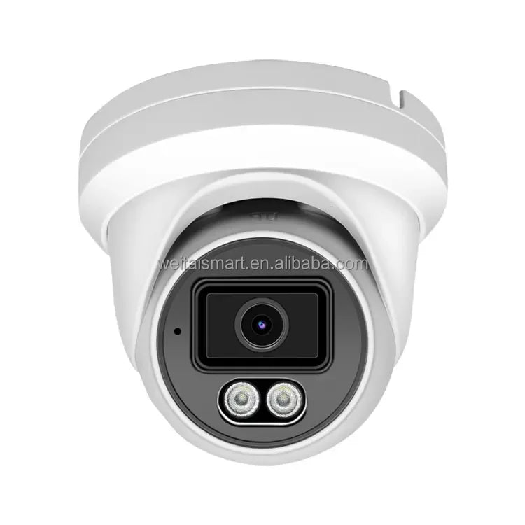 5MP 8MP CCTV Security Camera POE Mini Turret Network Dome Camera Full Color Night Vision CMOS Sensor Mic NVR Data Storage