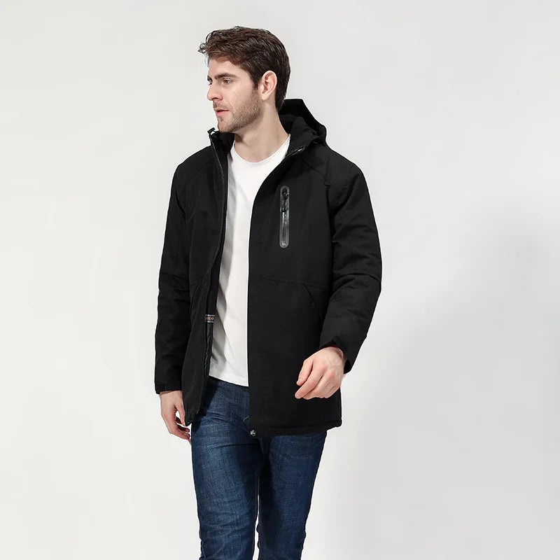 Men's USB Heated Ski Jacket – Padded Winter Coat with Electric Heating