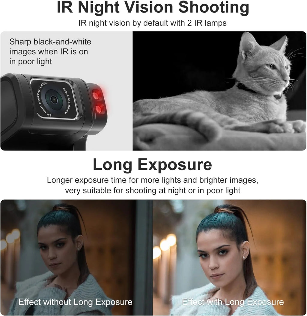 ORDRO M3 5K Video Camcorder 48MP UHD 4K/60fps Handheld Digital YouTube Vlogs Camera 3.5'' Rotatable IPS Screen 3250mAh Battery