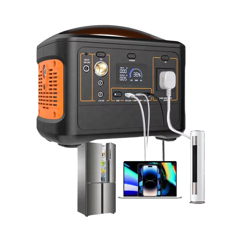 568Wh Portable Power Station – 300W (600W Peak) Solar Generator with AC & USB