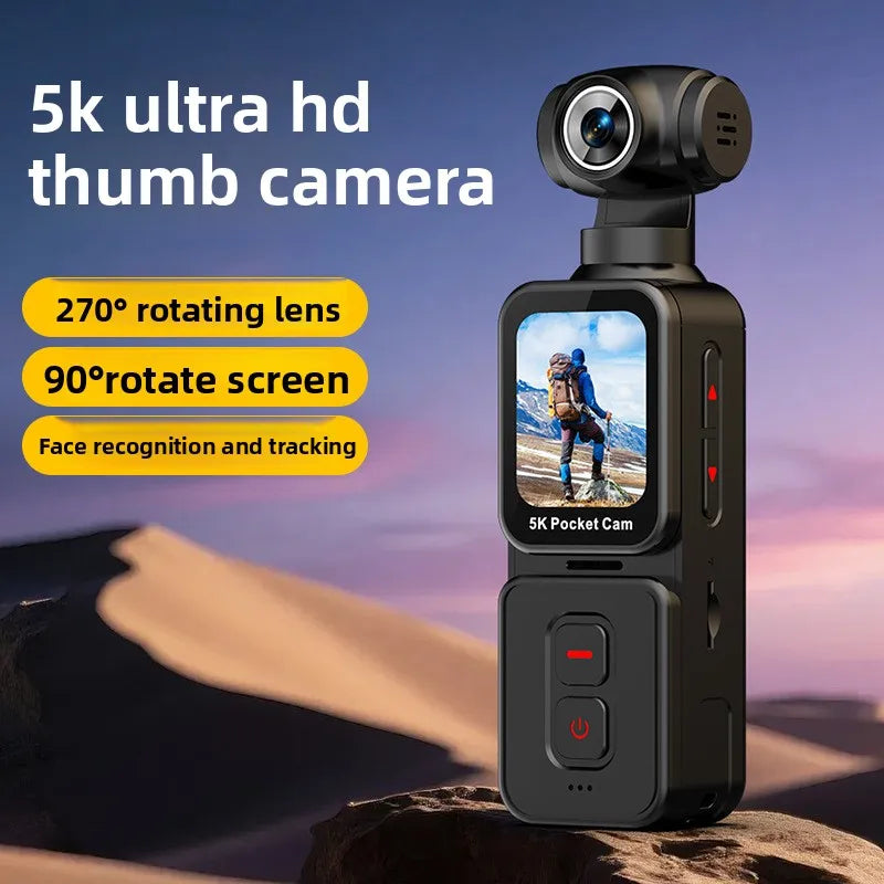 K28 HD 5K Support Sports Camera Outdoor Handheld Digital DV 1.69-inch Screen Rotating Lens Display TF Card