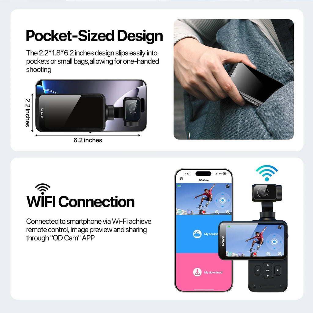 ORDRO M5 5K Vlogging Camera 3-Axis Stabilization 3.5'' Rotatable IPS Touchscreen 48MP 1/2.5'' CMOS 4K/60FPS Video IR