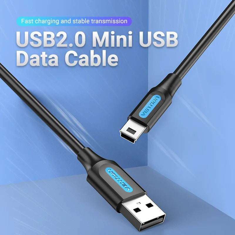 Vention Mini USB Cable Fast Charging USB to Mini USB Data Cable for Digital Camera HDD MP3 MP4 Player DVR GPS Mini USB 2.0 Cable
