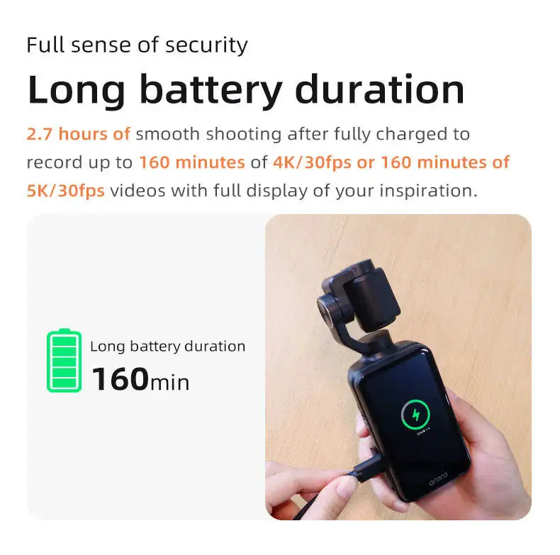 ORDRO M5 5K Vlogging Camera 3-Axis Stabilization 3.5'' Rotatable IPS Touchscreen 48MP 1/2.5'' CMOS 4K/60FPS Video IR