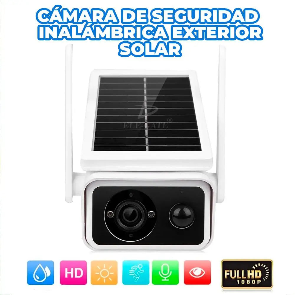 Ele-Gate Solar Camera 2MP Full HD Wireless Surveillance CMOS Sensor Cloud Solar Panel IP65 Waterproof Outdoor Security Camera