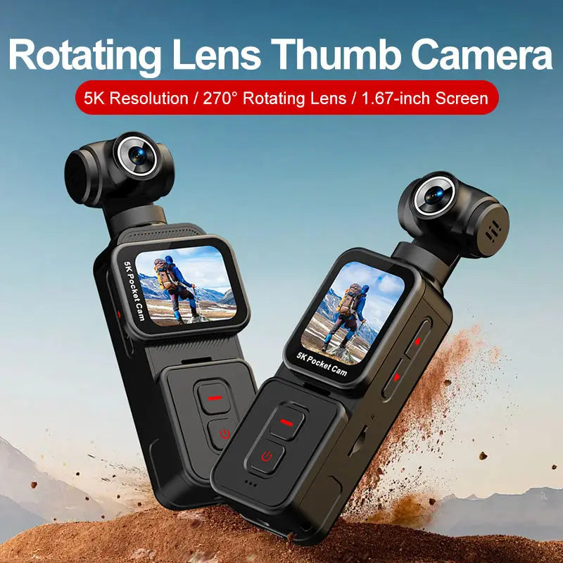5K Ultra HD Thumb Camera Touch Screen WiFi Mini Camera Handheld Portable Digital Video Recorder Body Cam Pocket Action Camera
