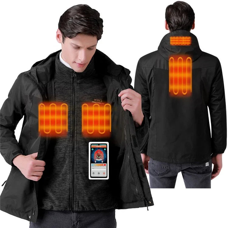 Men's Battery Heated Jacket – 3 Heat Levels, Lightweight Winter Coat