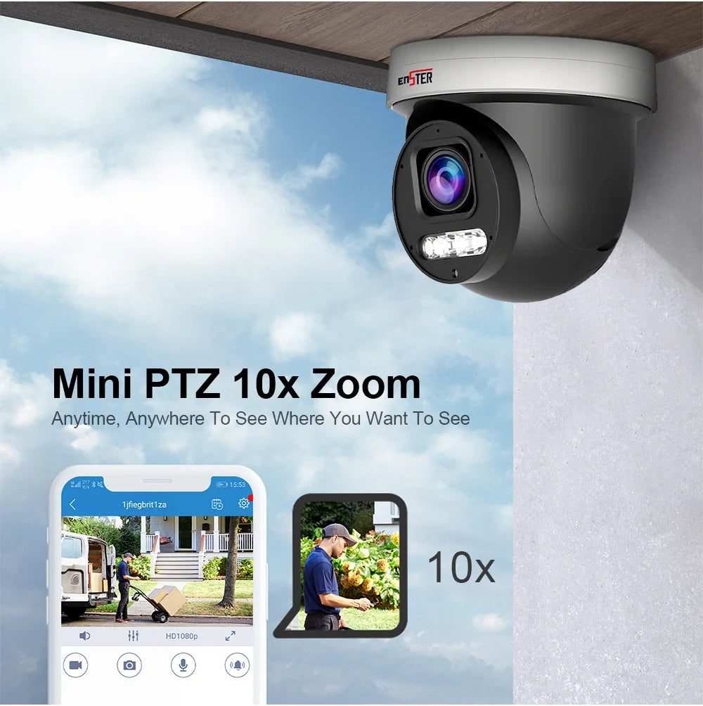 4K PoE Dome Surveillance IP Camera 4X Optical Zoom Human Vehicle Pet Detection Indoor Outdoor Home Security Camera