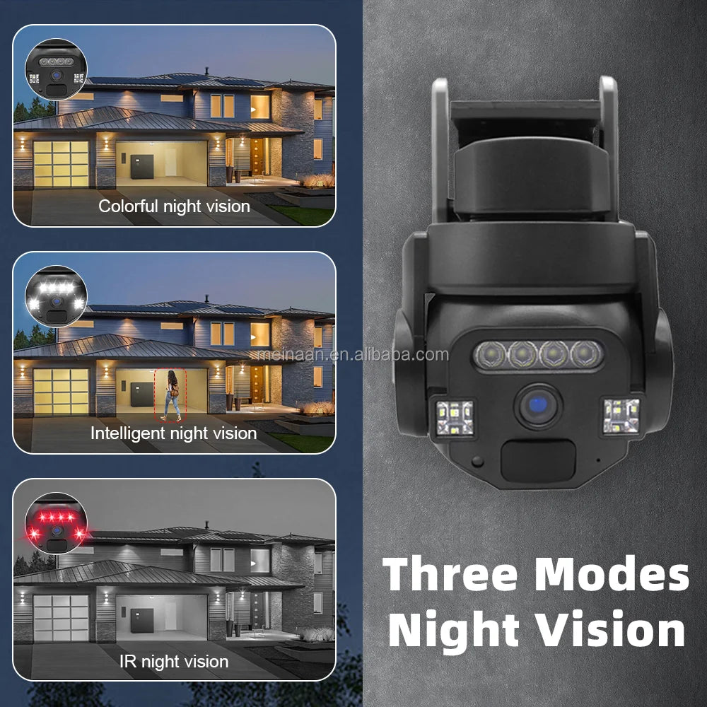 3MP 2K Floodlight WiFi Home Smart Outdoor Wireless Camera 360 IP PTZ Tuya Smartlife WiFi CCTV Network Security Camera