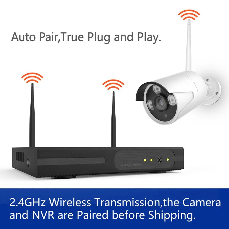 1080P 2.0mp 4 Channel Wifi Waterproof  Camera Kits Home CCTV HD 4ch Wireless Security Camera System Set