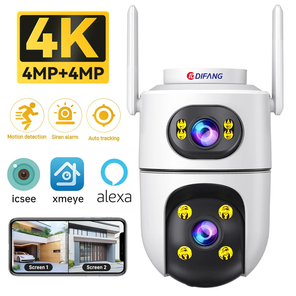 Wholesale Dual Lens 6MP CMOS Smart Outdoor WiFi Security Camera 360 Two Way Audio Night Vision IP66 Waterproof H.265 PTZ
