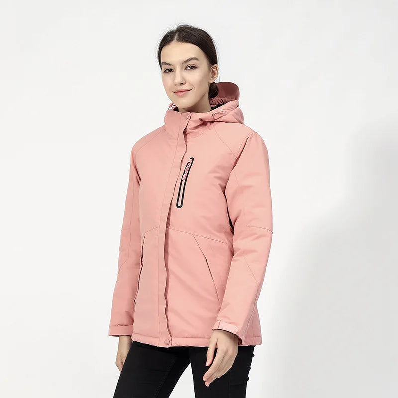 Men's USB Heated Ski Jacket – Padded Winter Coat with Electric Heating