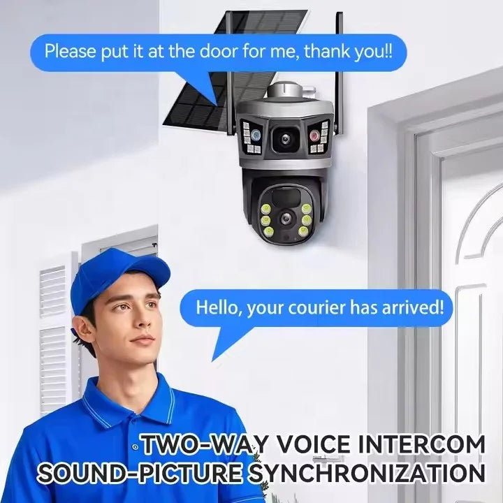 Wireless Smart Ip Cctv Camera 2K 4Mp 4g Camera Sim Card Long Range Lte 3G 2K 4Mp Ptz Ir Color  Solar Security Camera