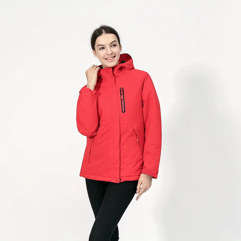 Men's USB Heated Ski Jacket – Padded Winter Coat with Electric Heating