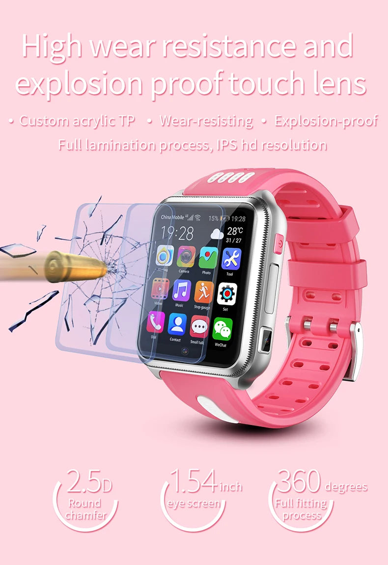 Kids 4G Smart Watch Phone – GPS Location, Video Calls & SIM Card