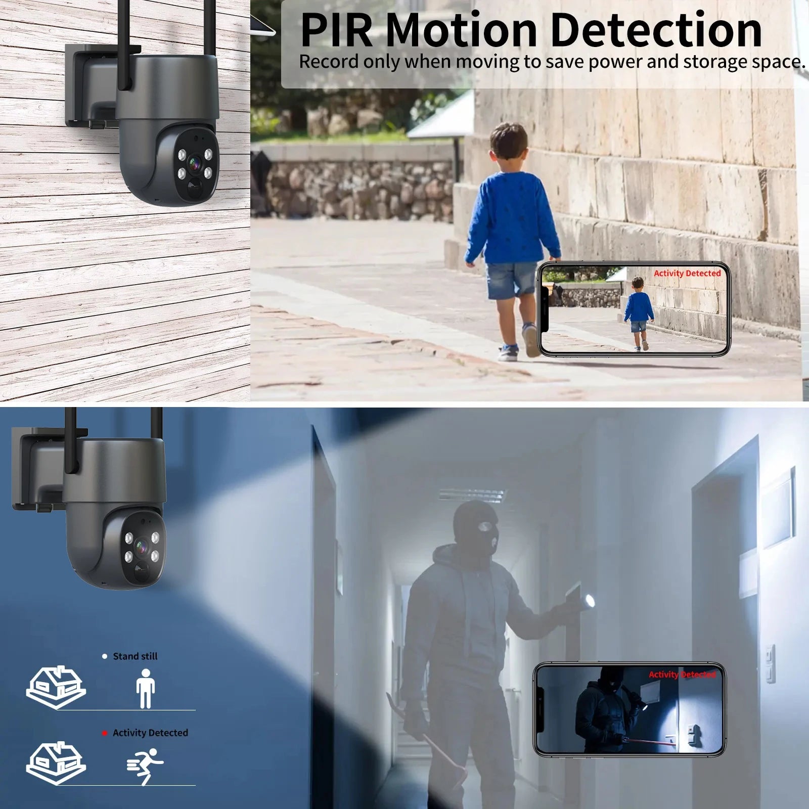 Hot Sale Remote Control Wireless Outdoor Water Proof Night Vision Smart Network Security Camera with Solar-Powered