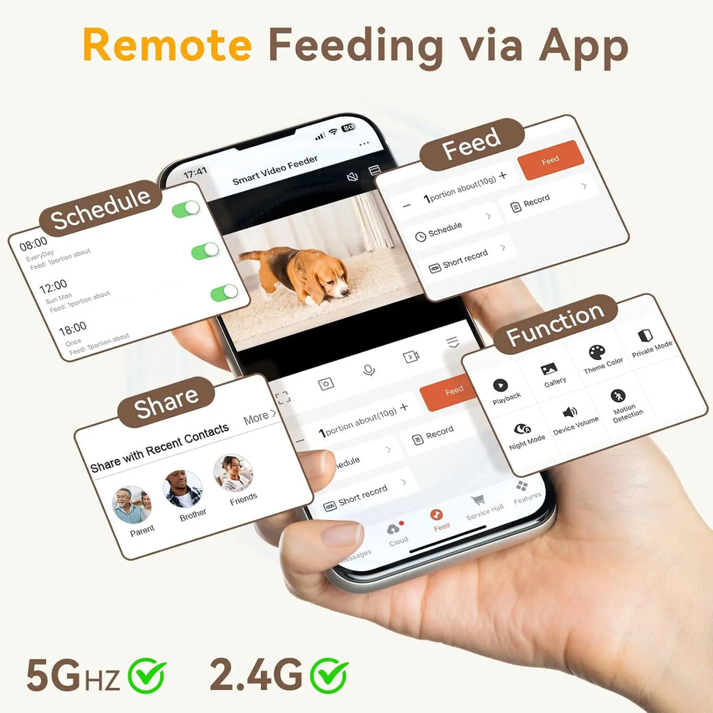 8L Smart Automatic Pet Feeder with 1080P Camera – WiFi App Control for Cats & Dogs
