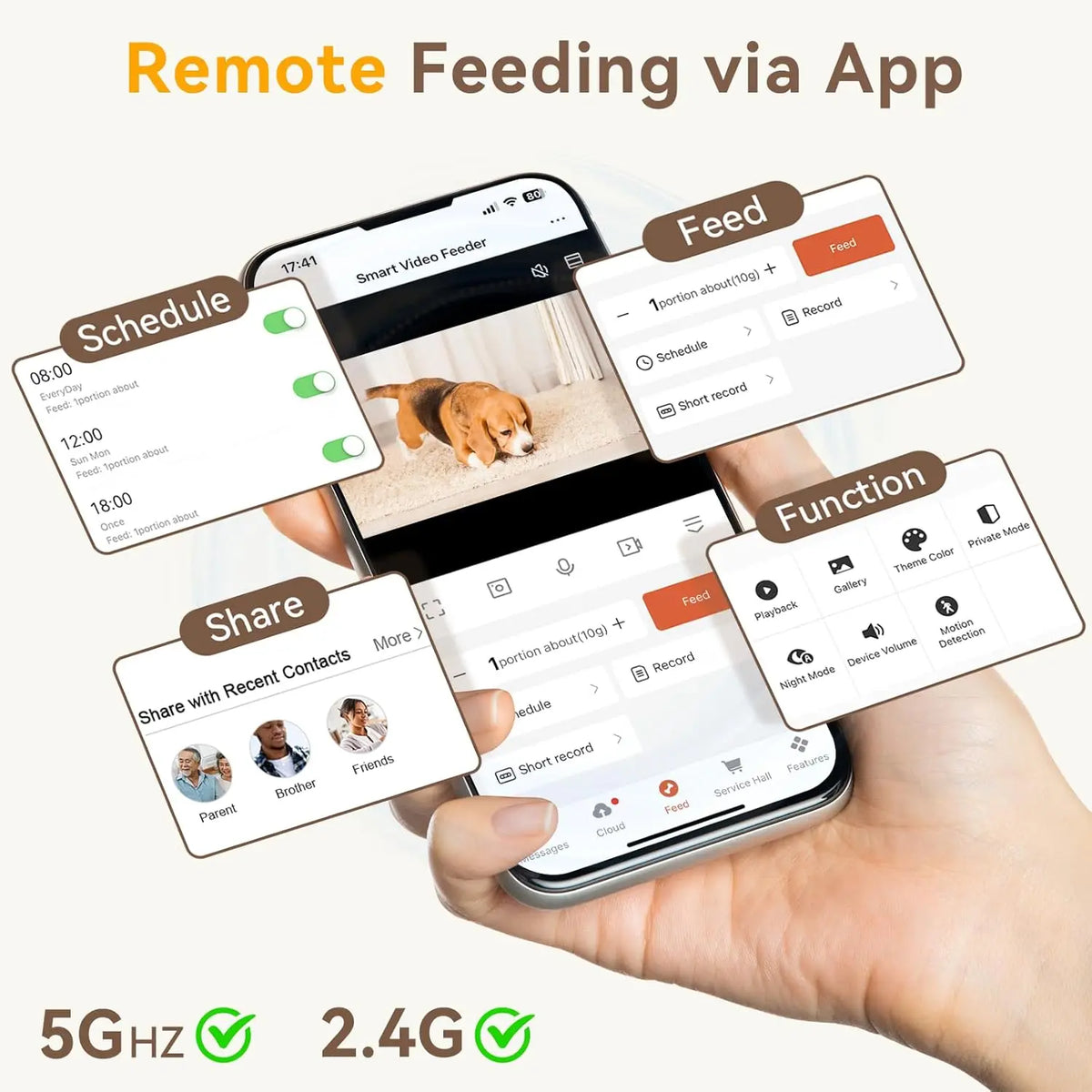 8L Smart Automatic Pet Feeder with 1080P Camera – WiFi App Control for Cats & Dogs