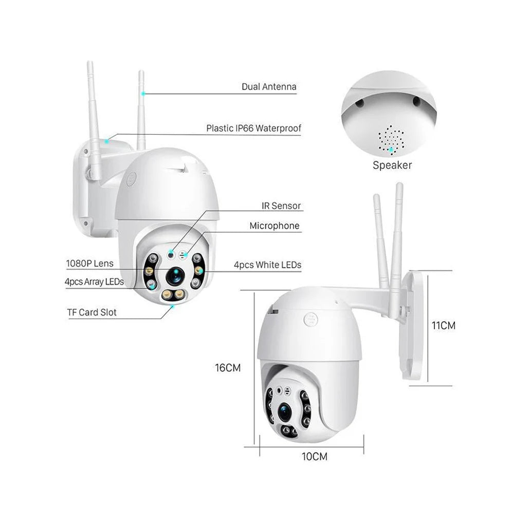 Security Camera System Wireless 1080p Infrared Dome Sur Veillance Camera WIFI Smart Monitor Two-way Voice Intercom PTZ Rotation