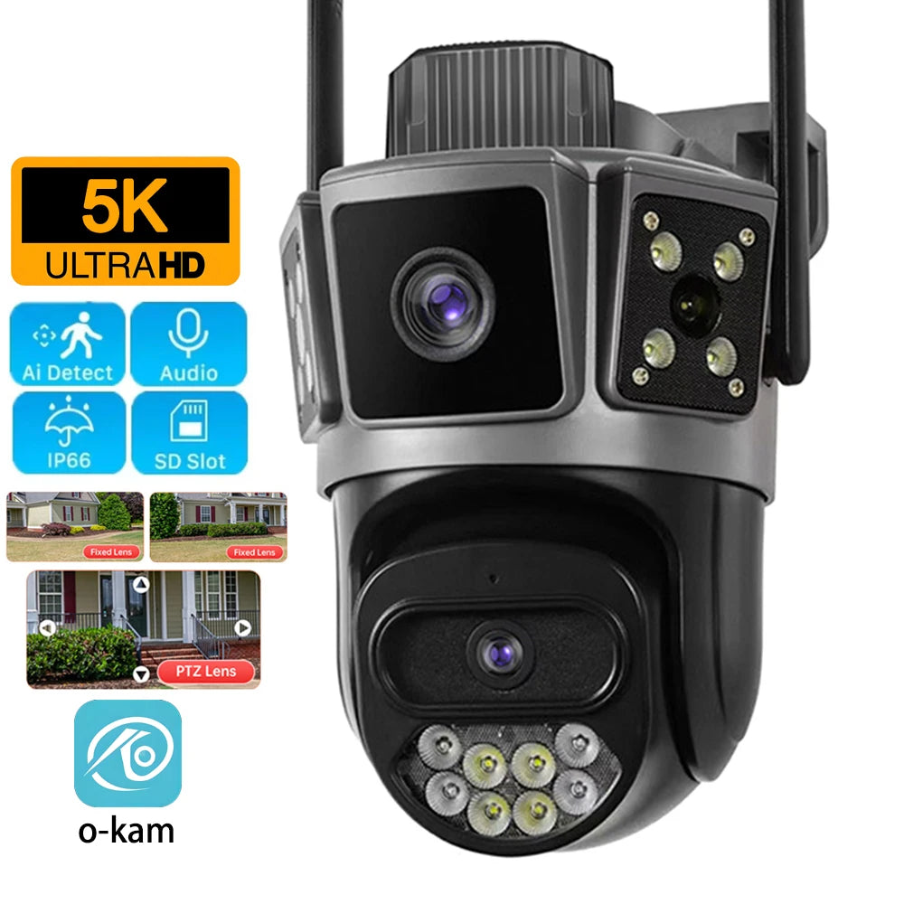 10MP Dual Lens Outdoor Wifi Security Camera Night Vision Full Color AI Motion Detection CCTV Camera System