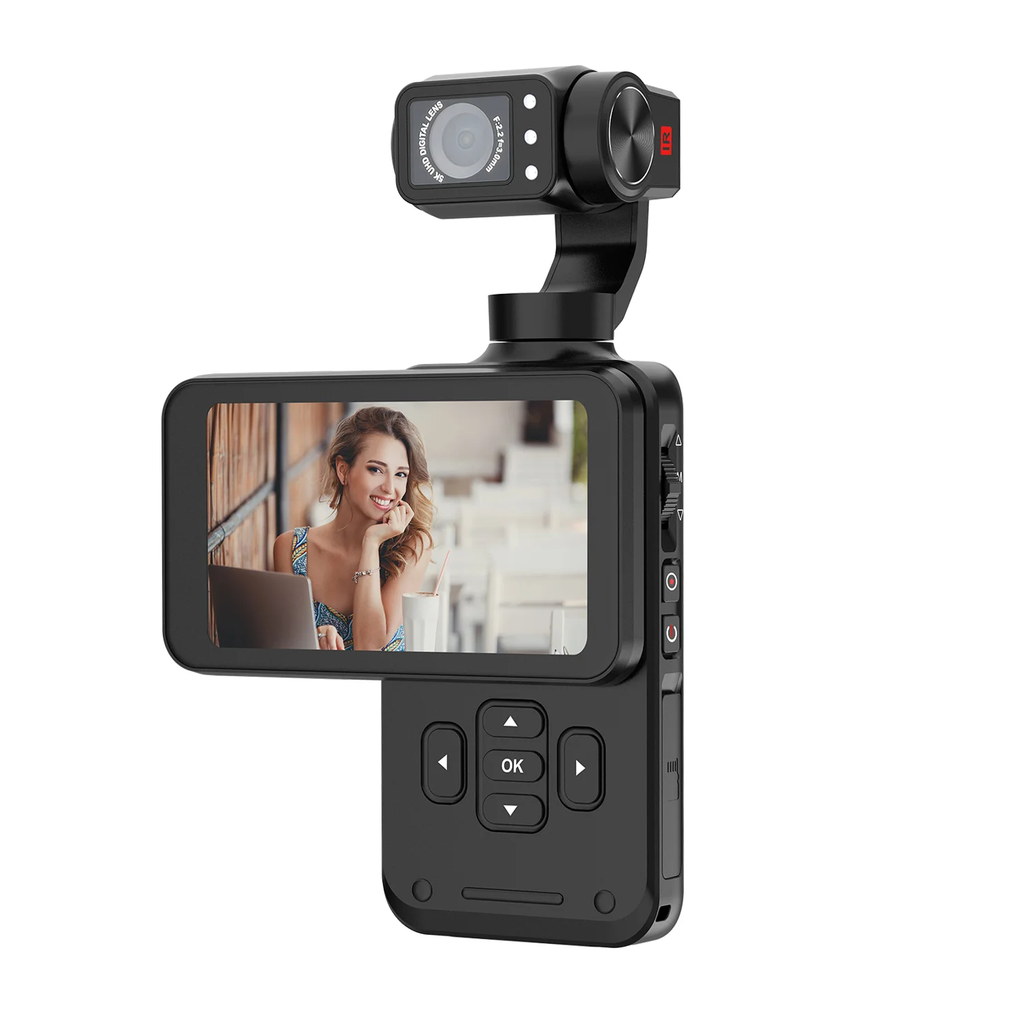 Winait Super 5k Mini Portable Digital Video Camera with 3.5'' IPS Screen Anti-Shake Recording Function-CMOS Imaging Sensor