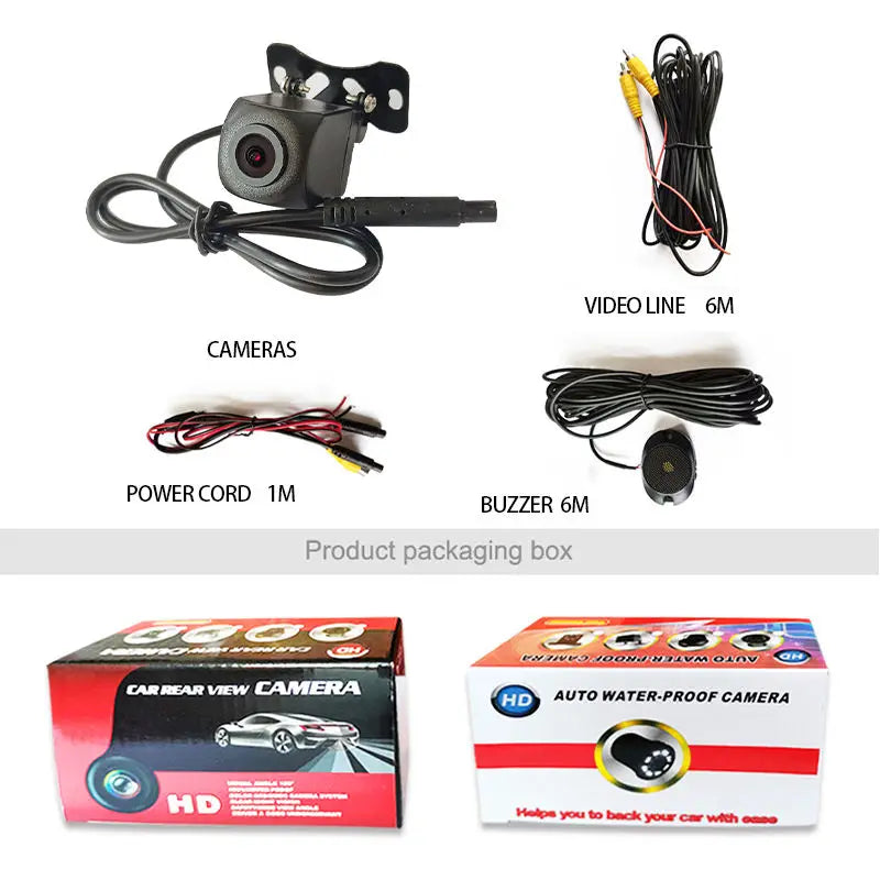 New AI Security Camera AI Detects Vehicle and Pedestrian Warnings Rear-view HD Reverse Camera with Buzzer