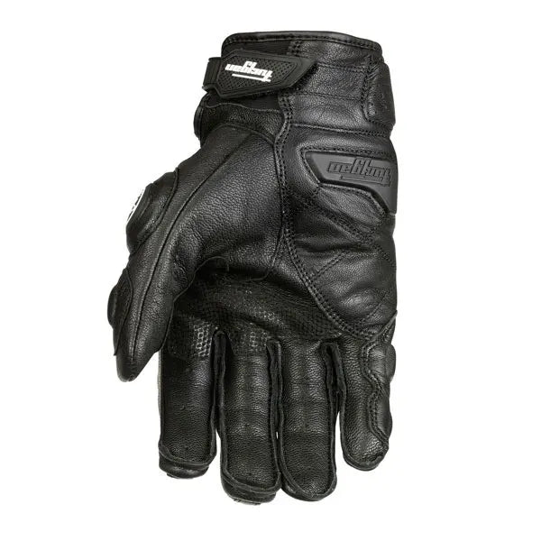 Genuine Leather Motorcycle Racing Gloves – Black & White Road Riding Gloves