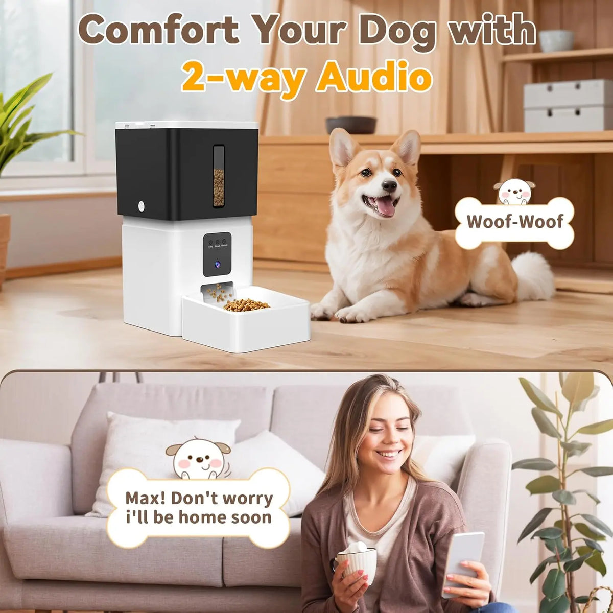 8L Smart Automatic Pet Feeder with 1080P Camera – WiFi App Control for Cats & Dogs