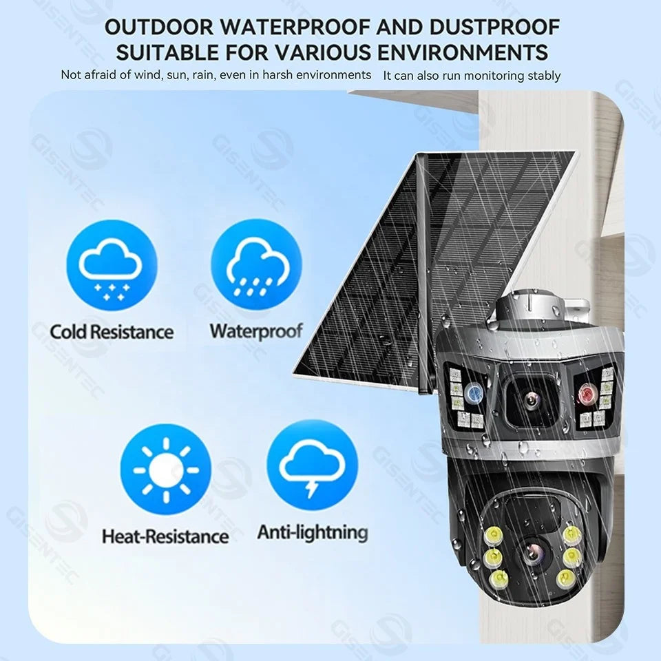 Wireless Smart Ip Cctv Camera 2K 4Mp 4g Camera Sim Card Long Range Lte 3G 2K 4Mp Ptz Ir Color  Solar Security Camera