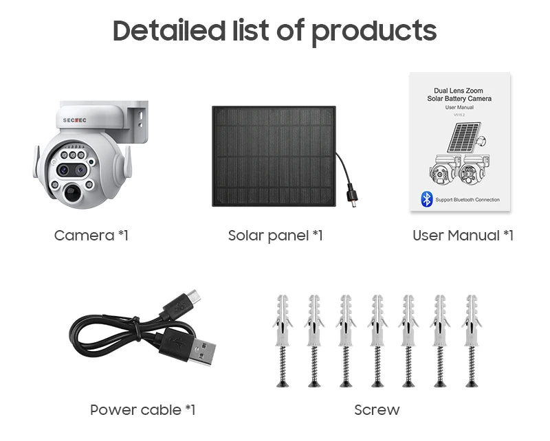 SECTEC Mini Solar Powered GSM 4G Sim Card IP66 Battery Security  IR PIR Battery IP Camera Wireless Wifi Solar Security Camera