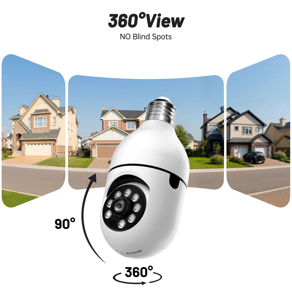 WESECUU WiFi Indoor E27 Network Security Camera 2K Light Bulb Colorful Smart Home  Full HD IP Camera 2pcs Set Camera