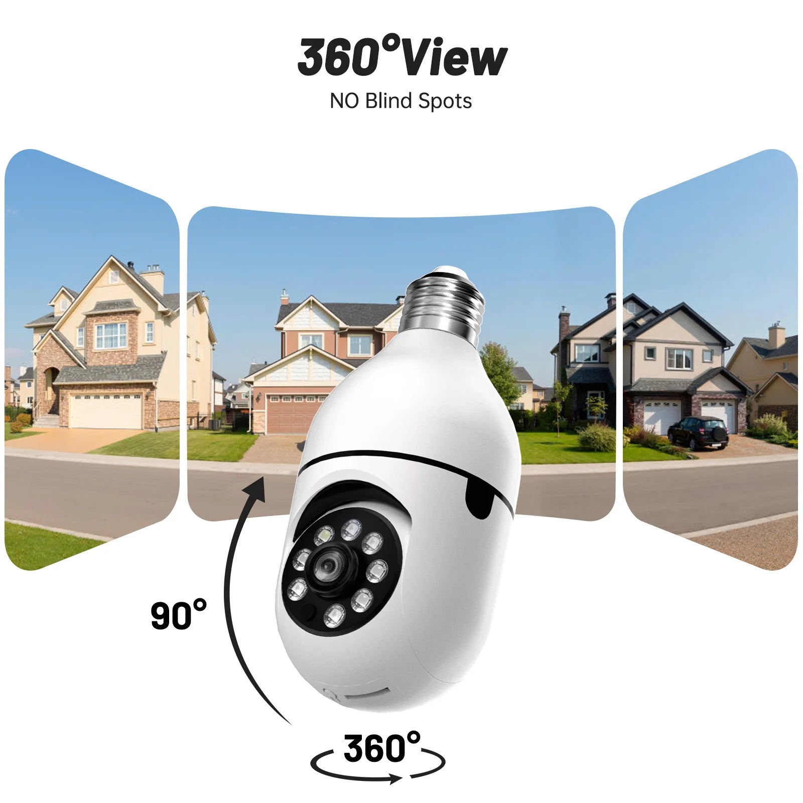WESECUU WiFi Indoor E27 Network Security Camera 2K Light Bulb Colorful Smart Home  Full HD IP Camera 2pcs Set Camera